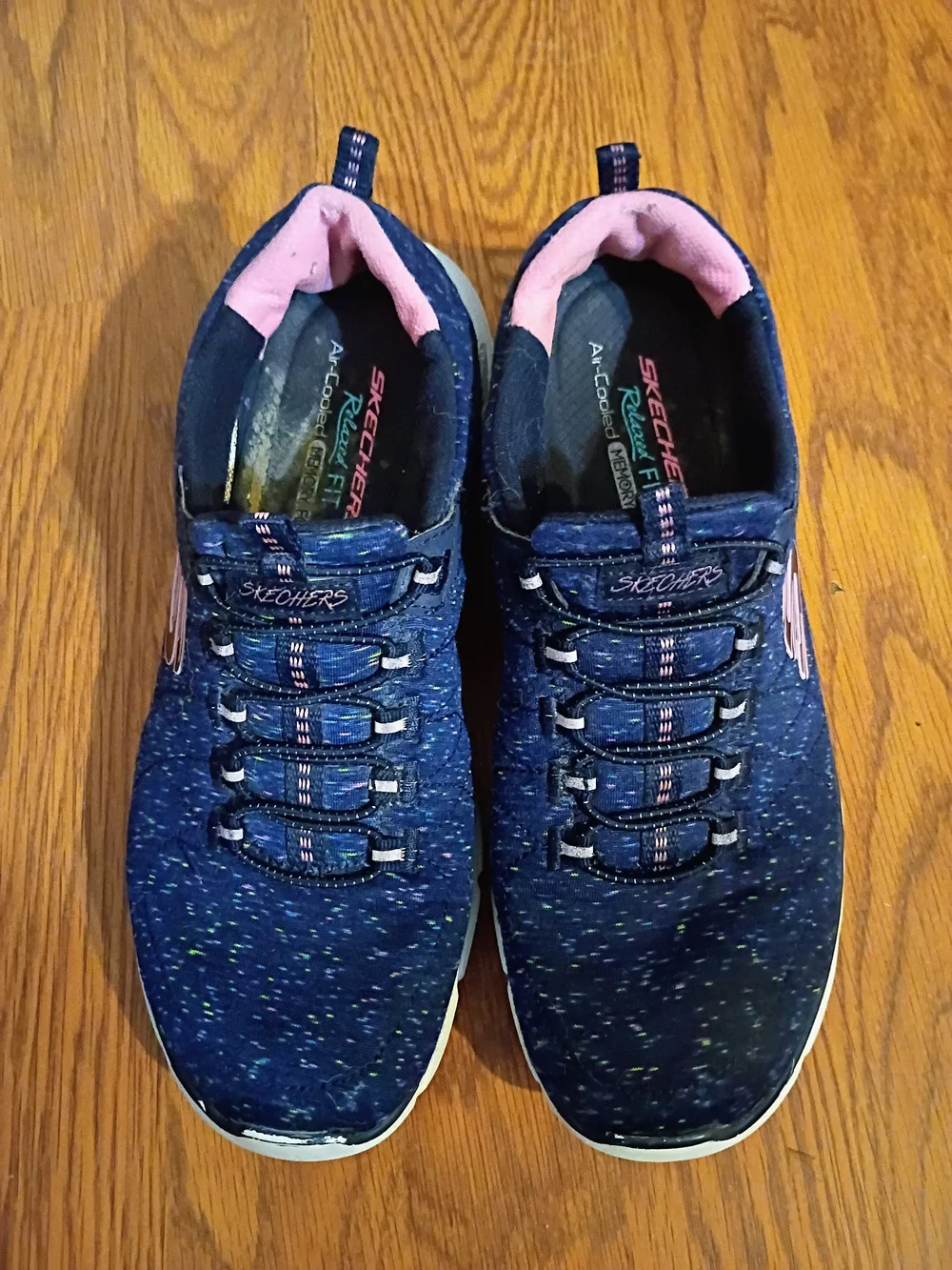 Skechers Navy & Pink Slip-On Athletic Sneakers